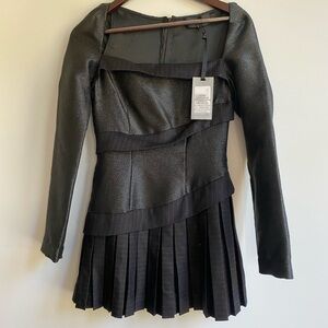 Ahluwalia glitter pinstripe mini dress UK 8 / XS-S